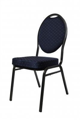 Bankettstol Stål, blå sits