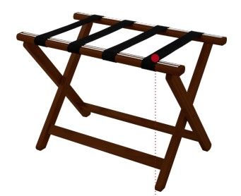 Fällbar bagagebänk i trä mörkt trä