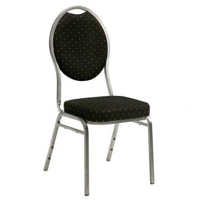 Bankettstol Stål, svart sits