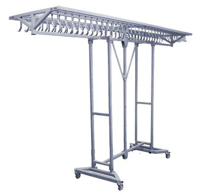 Fällbar garderob 700x2000x1900mm 84 krokar
