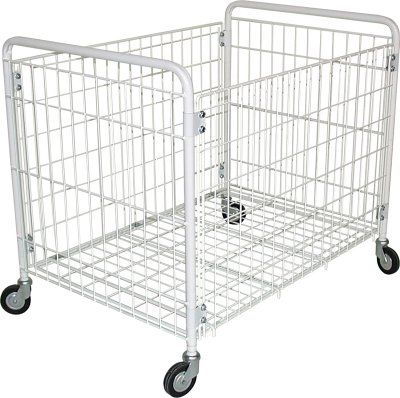 Tvättvagn XL vit med galler