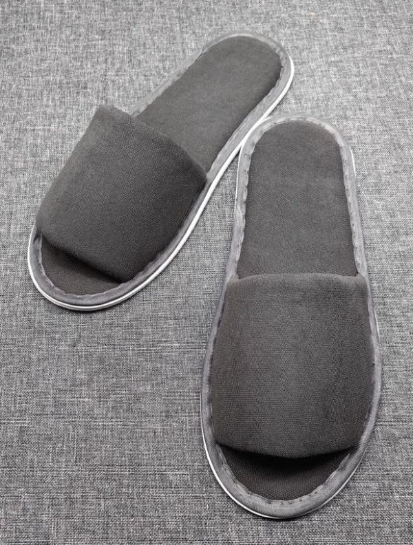 Superior Comfort, ljusgrå frottétoffla med öppen tå