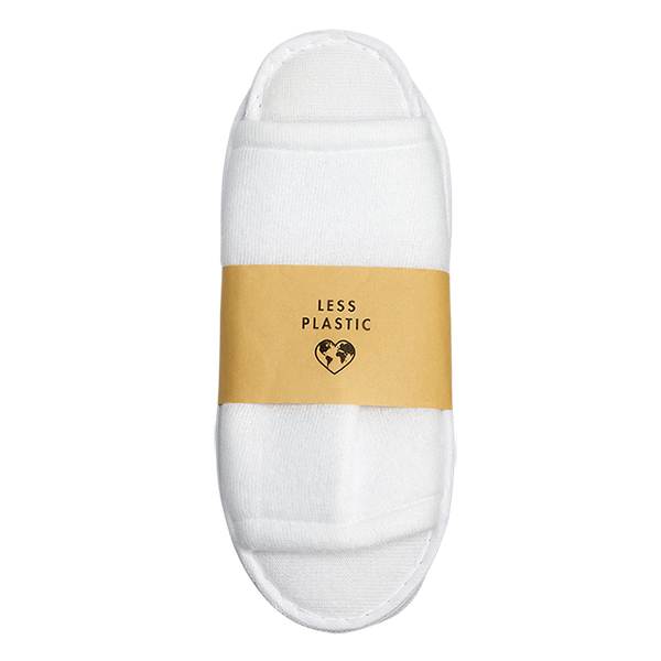 White Slippers Open Toe with Paper Slip