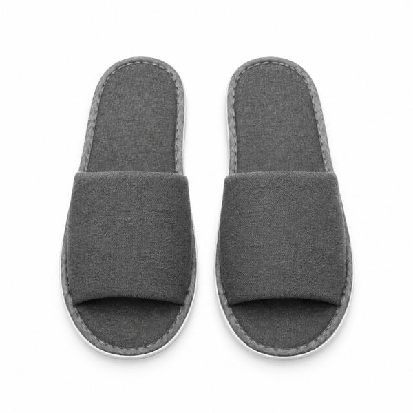 Superior Comfort, ljusgrå frottétoffla med öppen tå