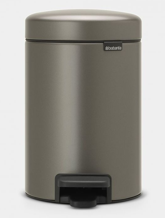 Brabantia pedalpapperskorg 3L, Platinum finish
