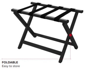 Fällbar bagagebänk i trä svart