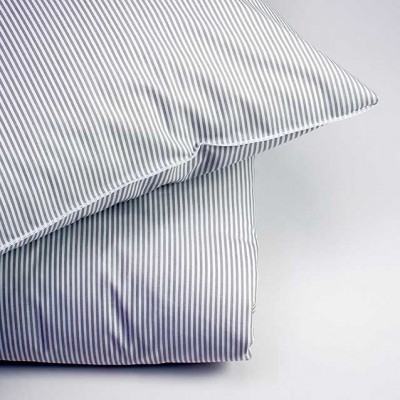 Påslakan grå/vit rand 150x230