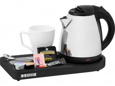 Compact welcome trayset+vattenkokare 1L