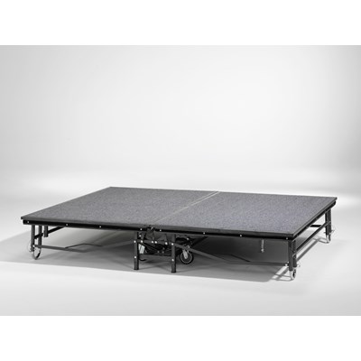 Fällbar scen på hjul med grå matta