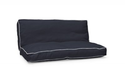 Bara Vara Fåtöljdyna - Blå med vit kant