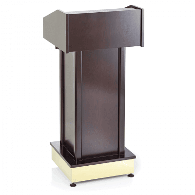 Hovmästarpulpet / Talarstol, Brun med guldpanel