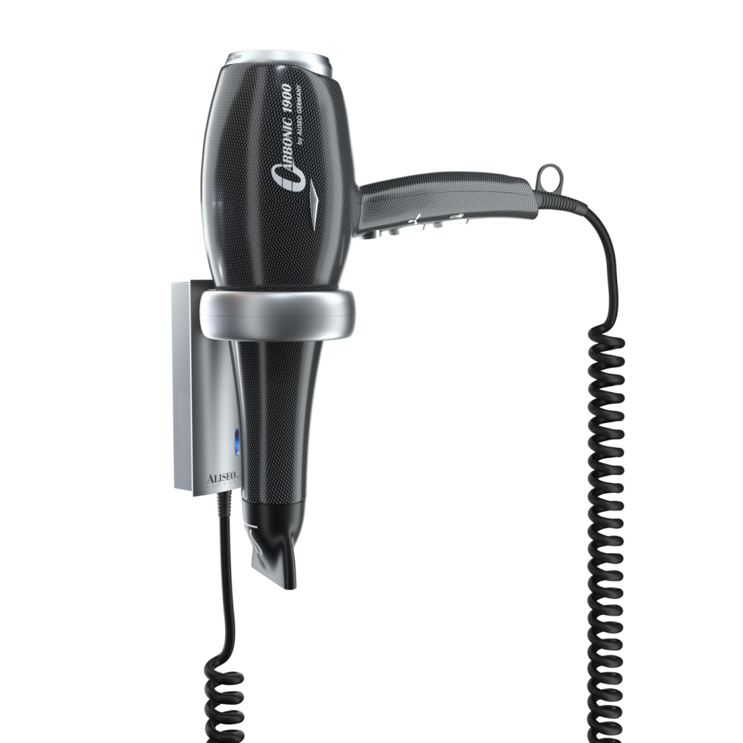 Hårfön Aliseo Carbonic 1900w med väggmonterad kontakt