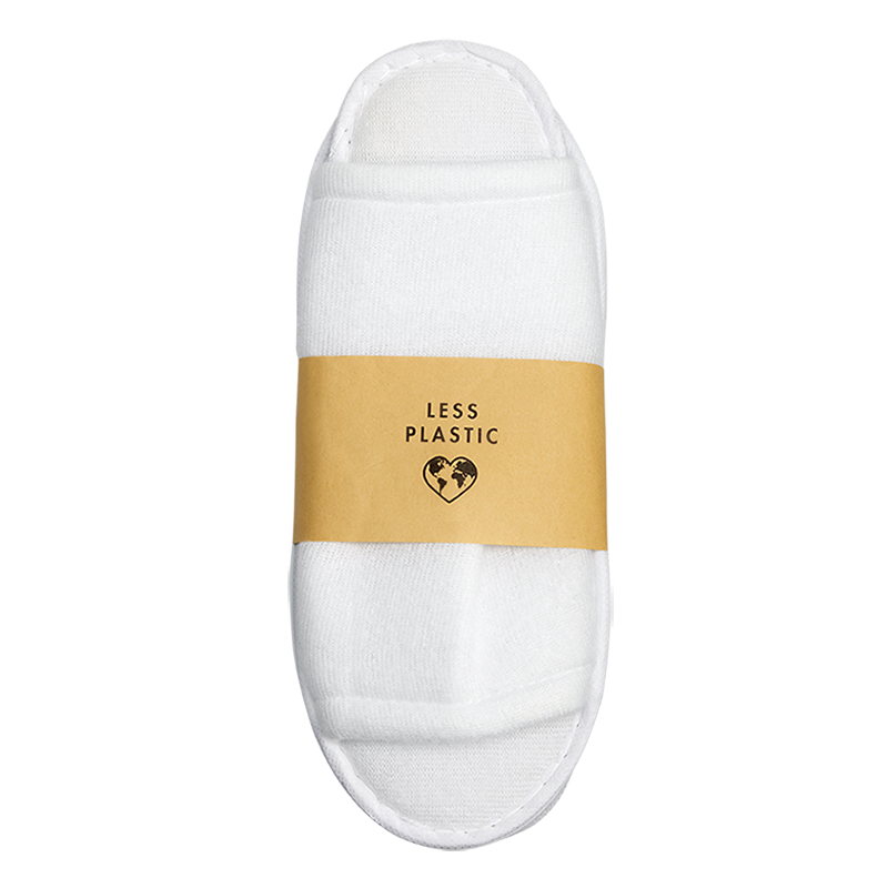 White Slippers Open Toe with Paper Slip