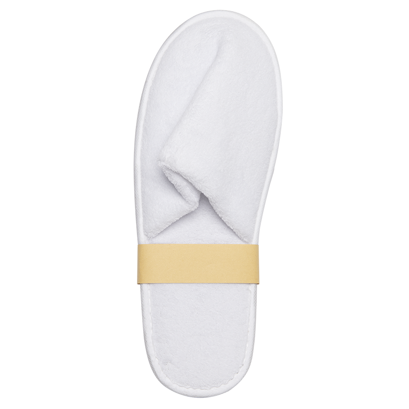 White Slippers with Closed Toe and Cork sole