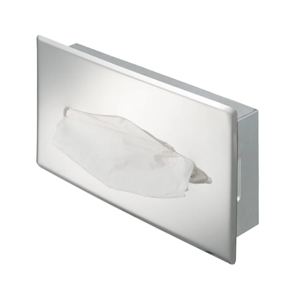 Tissue dispenser recessed