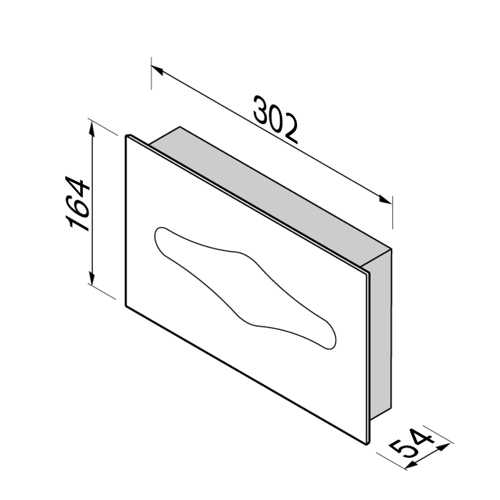 Tissue dispenser recessed