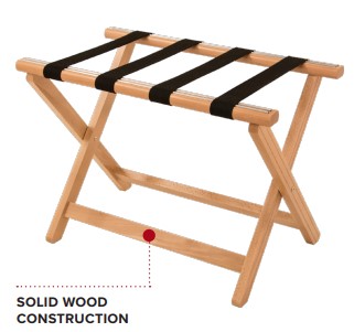 Fällbar bagagebänk i trä bok