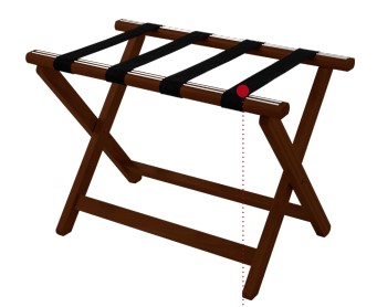 Fällbar bagagebänk i trä mörkt trä