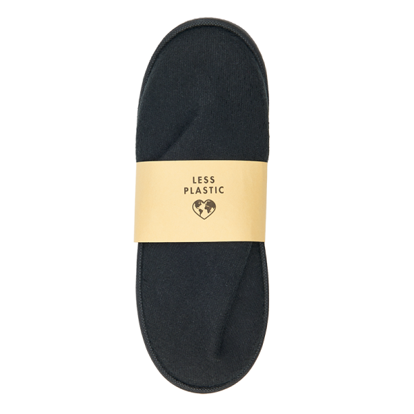 Black Slippers Closed Toe with Paper Slip