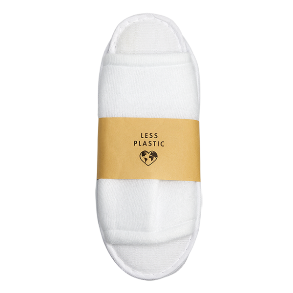 White Slippers Open Toe with Paper Slip
