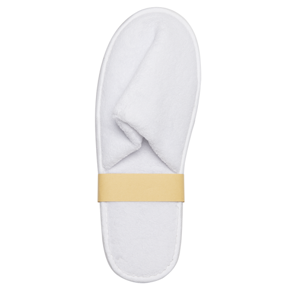 White Slippers with Closed Toe and Cork sole