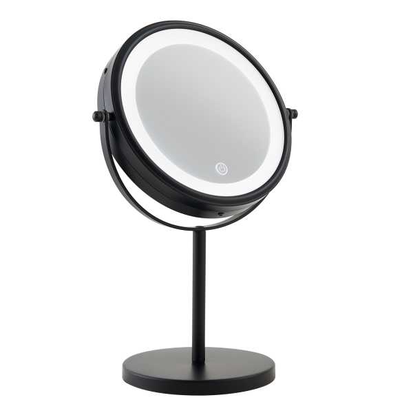 Free Standing Mirror with LED Black